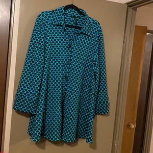 Fancy teal and black top